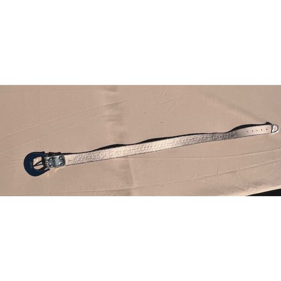 Chico's Belt Statement Studded Plastic Rhinestone Faux Snakeskin Silver 37.5 In. - Picture 16 of 16